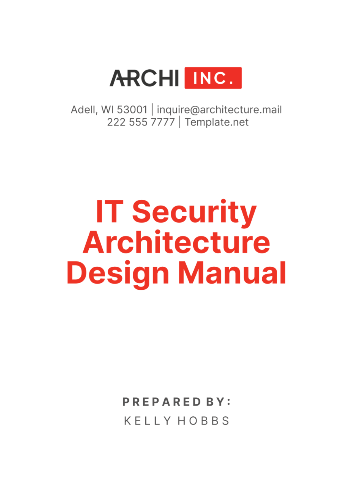 IT Security Architecture Design Manual Template - Edit Online & Download