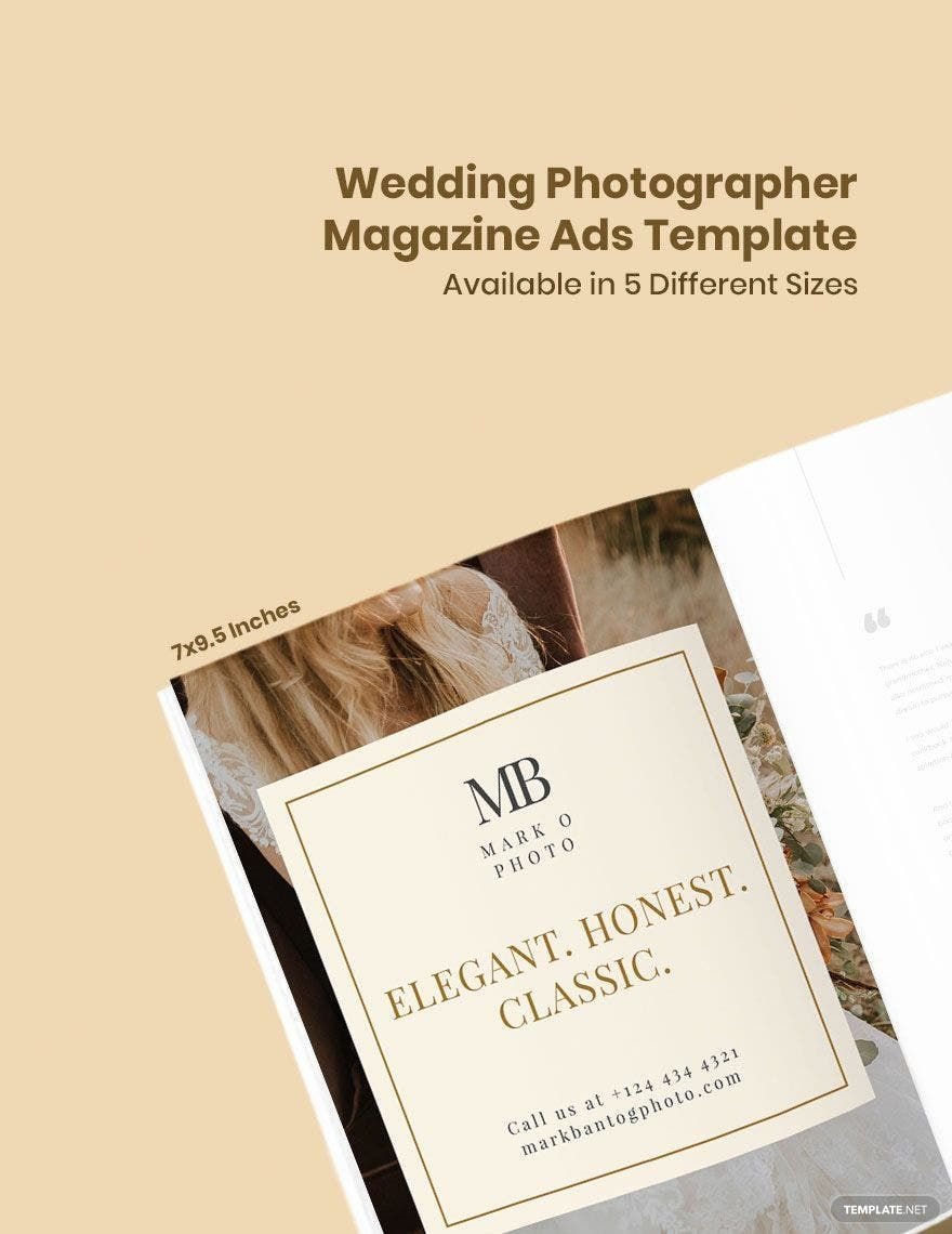 Wedding Photographer Magazine Ads Template