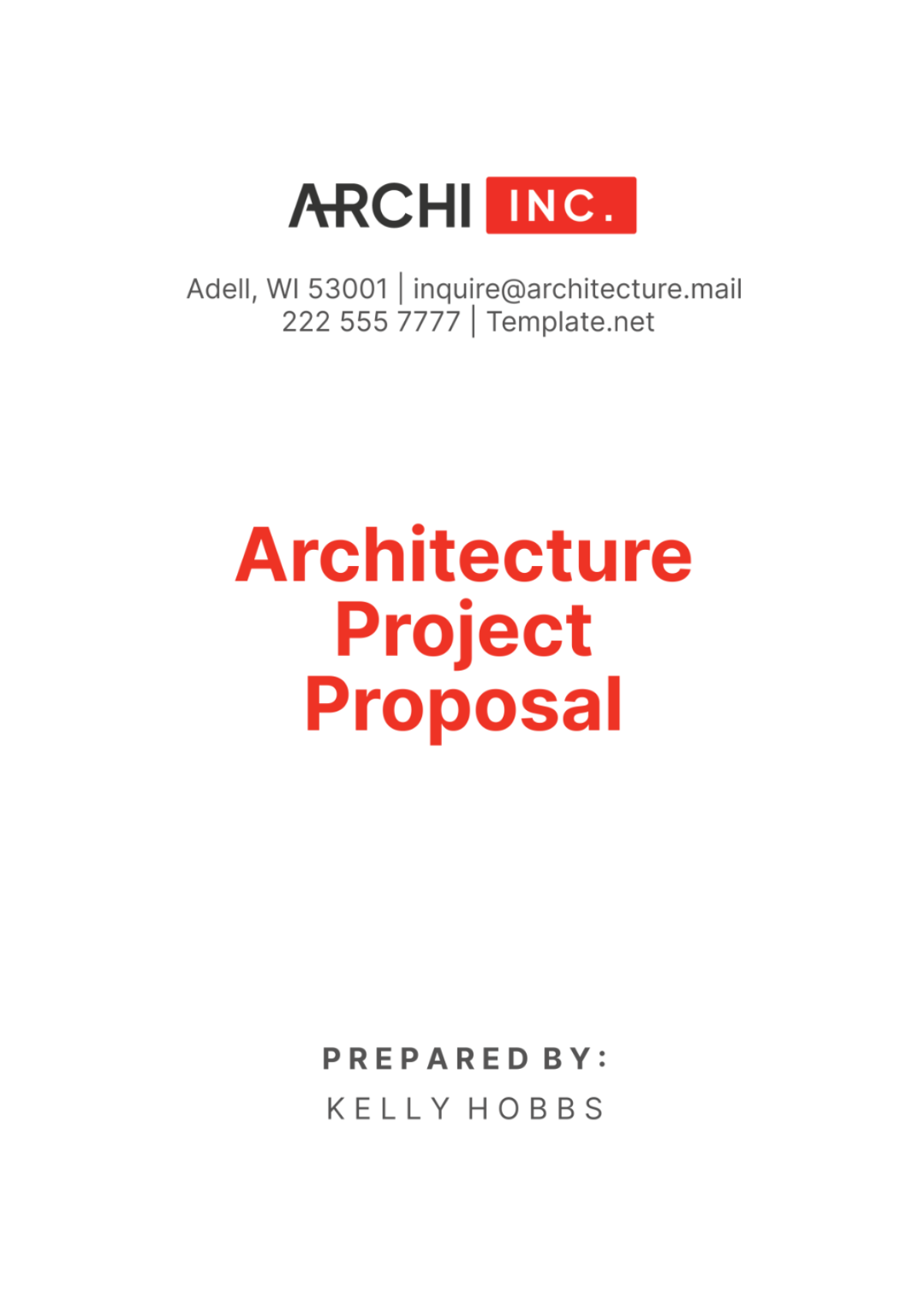 Free Architecture Project Proposal Template