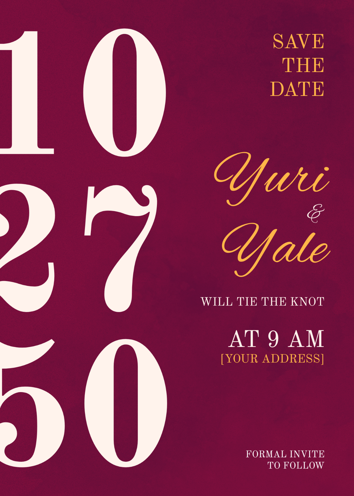 Burgundy Save the Date