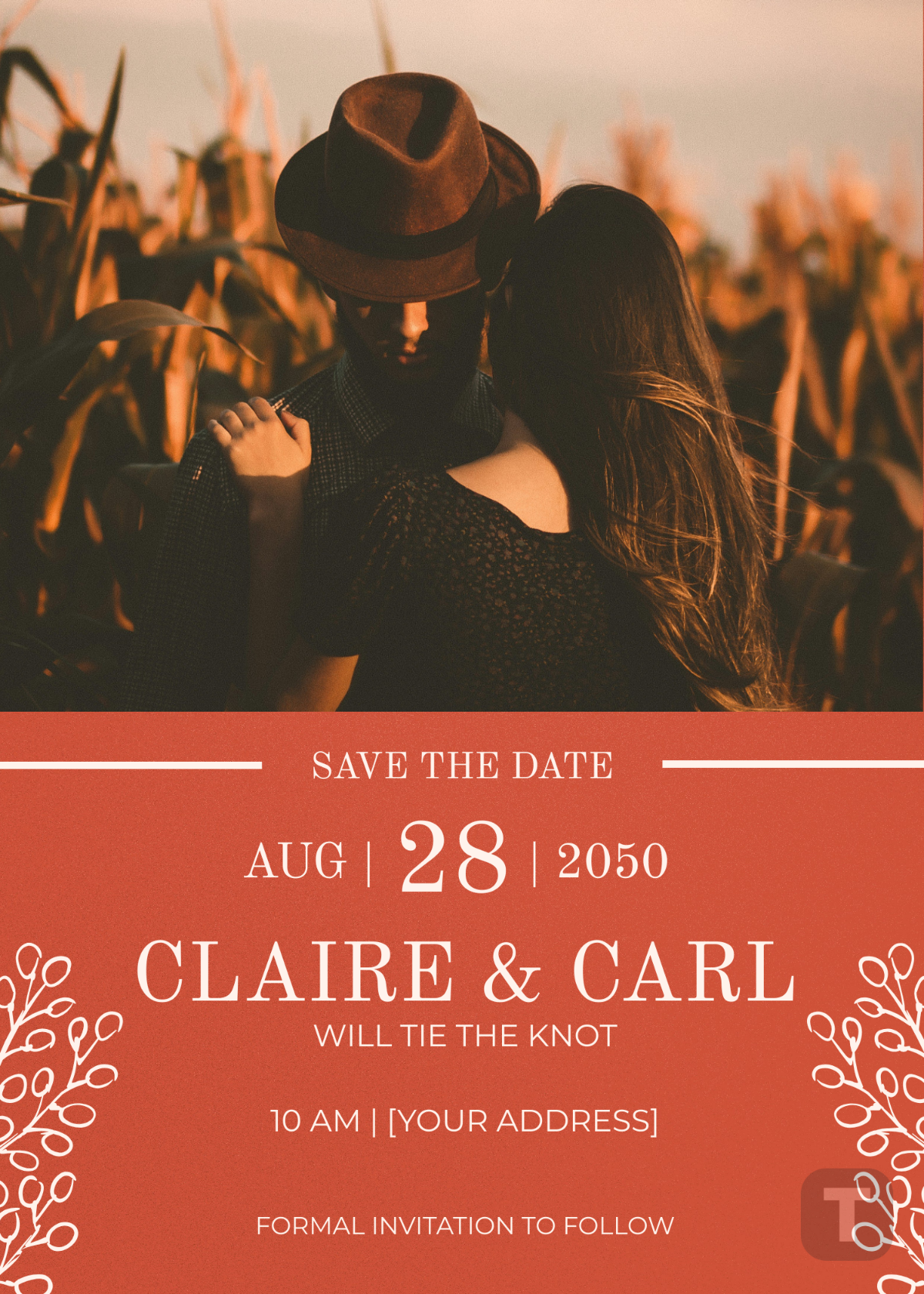 Terracotta Save the Date