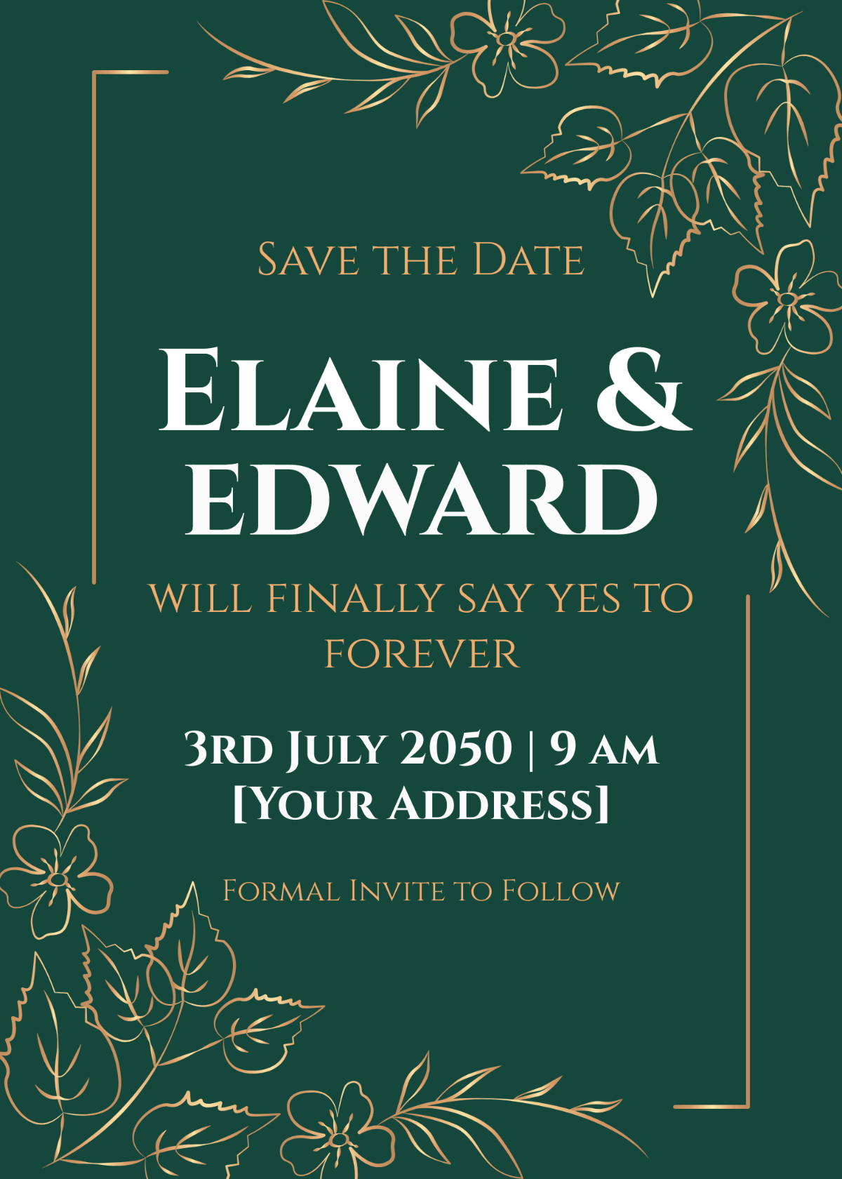 Emerald Green Save the Date