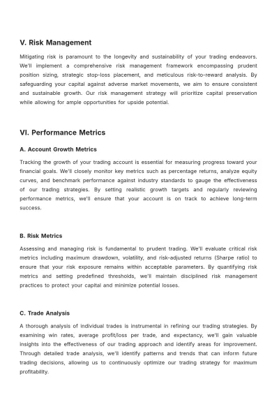Free Trading Plan For Small Account Template to Edit Online