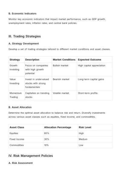 Free Trading Plan For Company Template to Edit Online