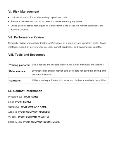 Free Breakout Trading Plan Template to Edit Online