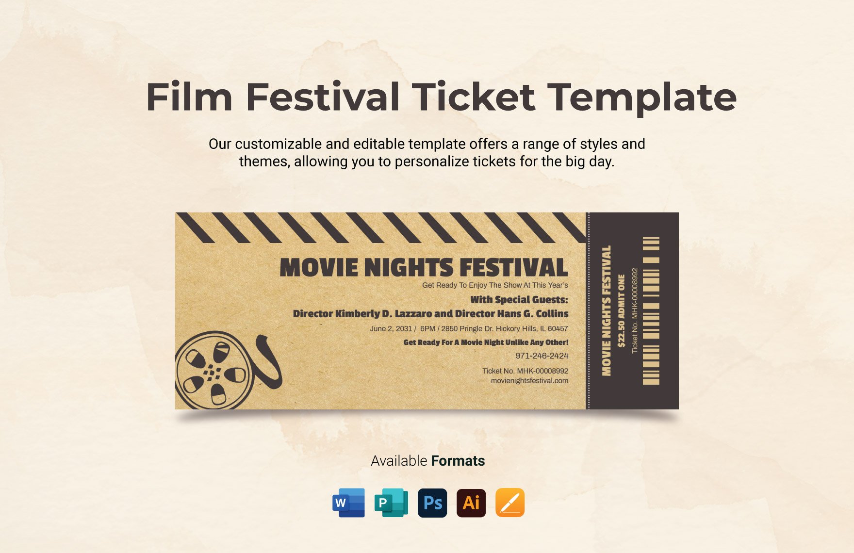 Film Festival Ticket Template