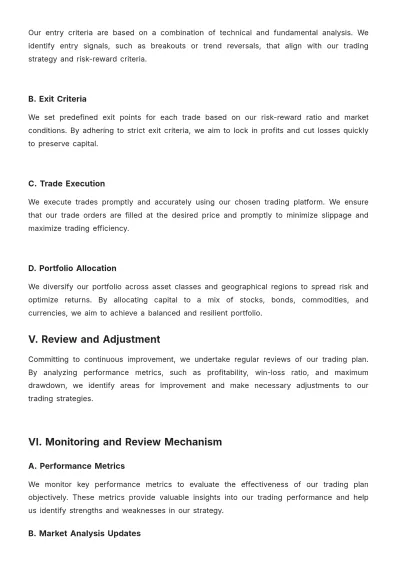 Free Flexibility Trading Plan Template to Edit Online