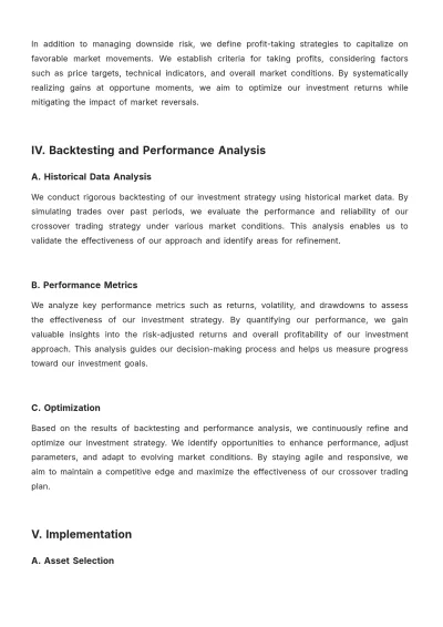 Free Crossover Trading Plan Template to Edit Online