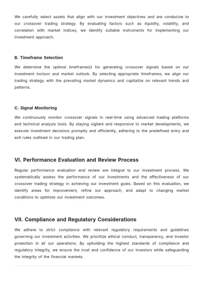 Free Crossover Trading Plan Template to Edit Online