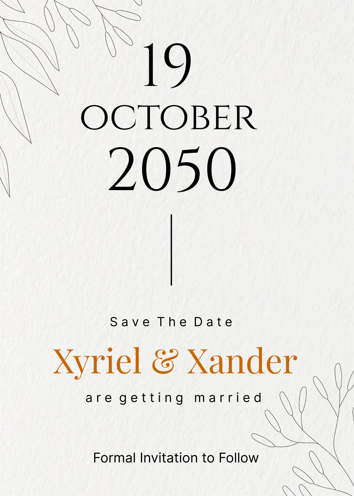 Blind Emboss Save the Date