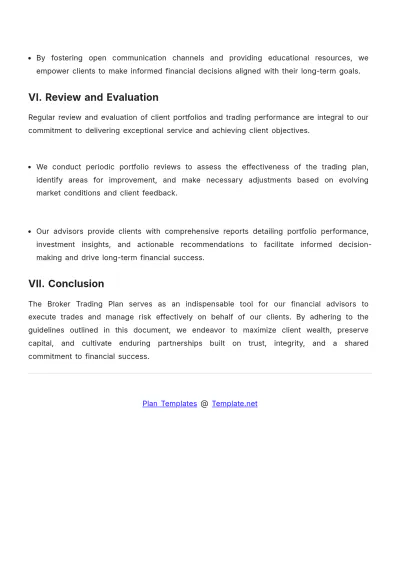 Free Broker Trading Plan Template to Edit Online