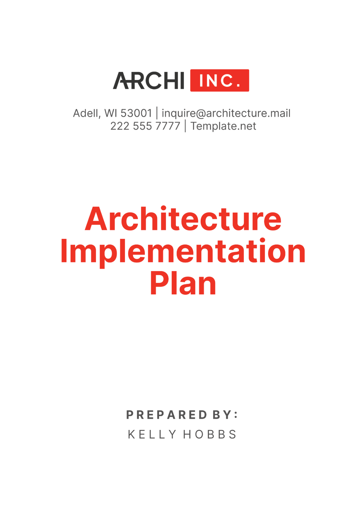 Architecture Implementation Plan Template - Edit Online & Download