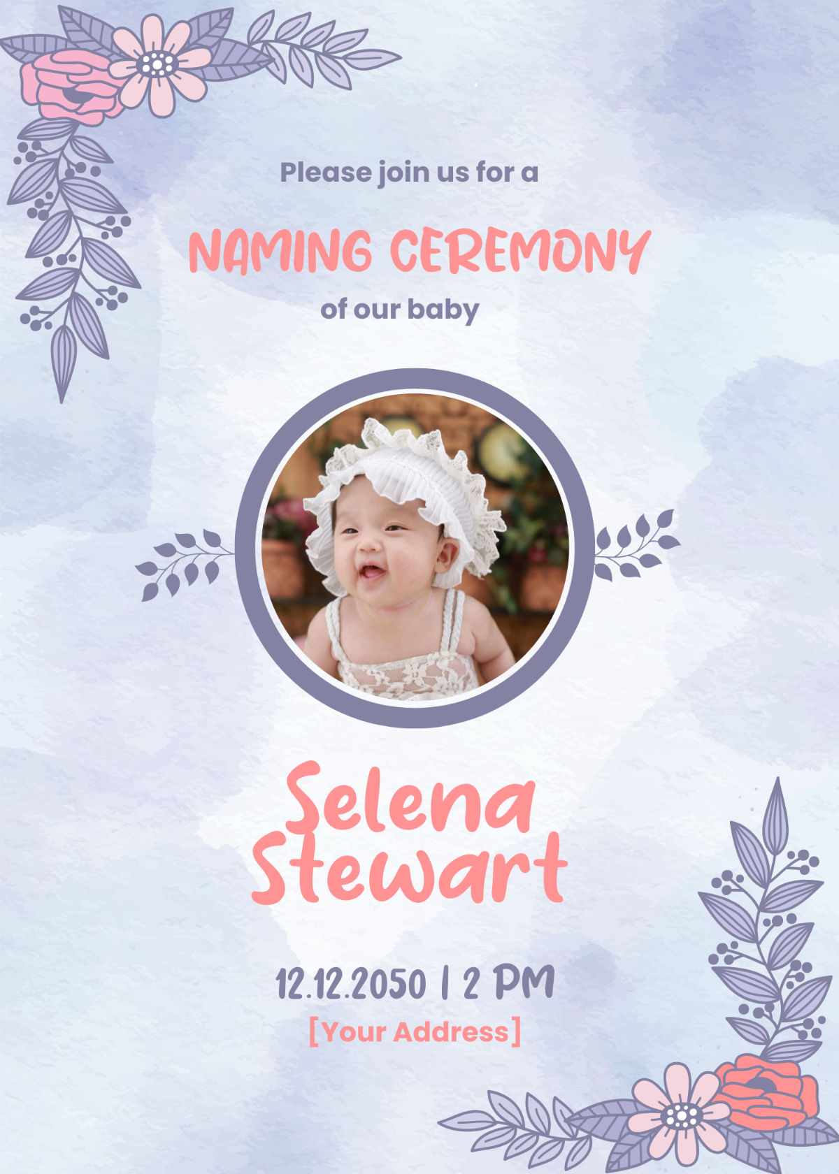 FREE Naming Ceremony Invitation Templates & Examples - Edit Online ...