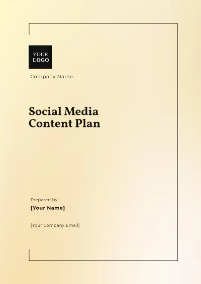 Free Social Media Content Plan Template to Edit Online
