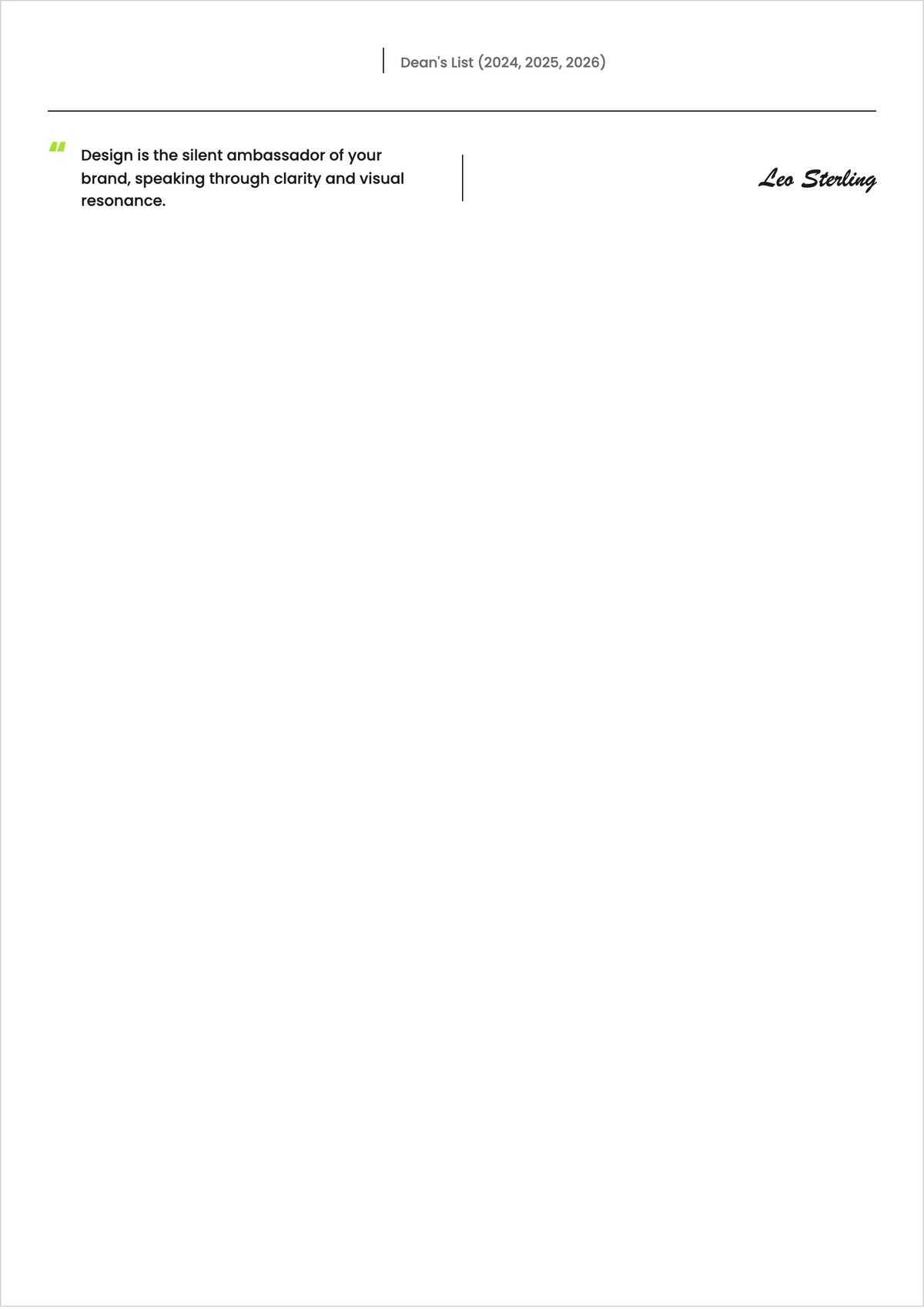 Free Graphic Design Student ATS Resume Template, AI Resume Builder