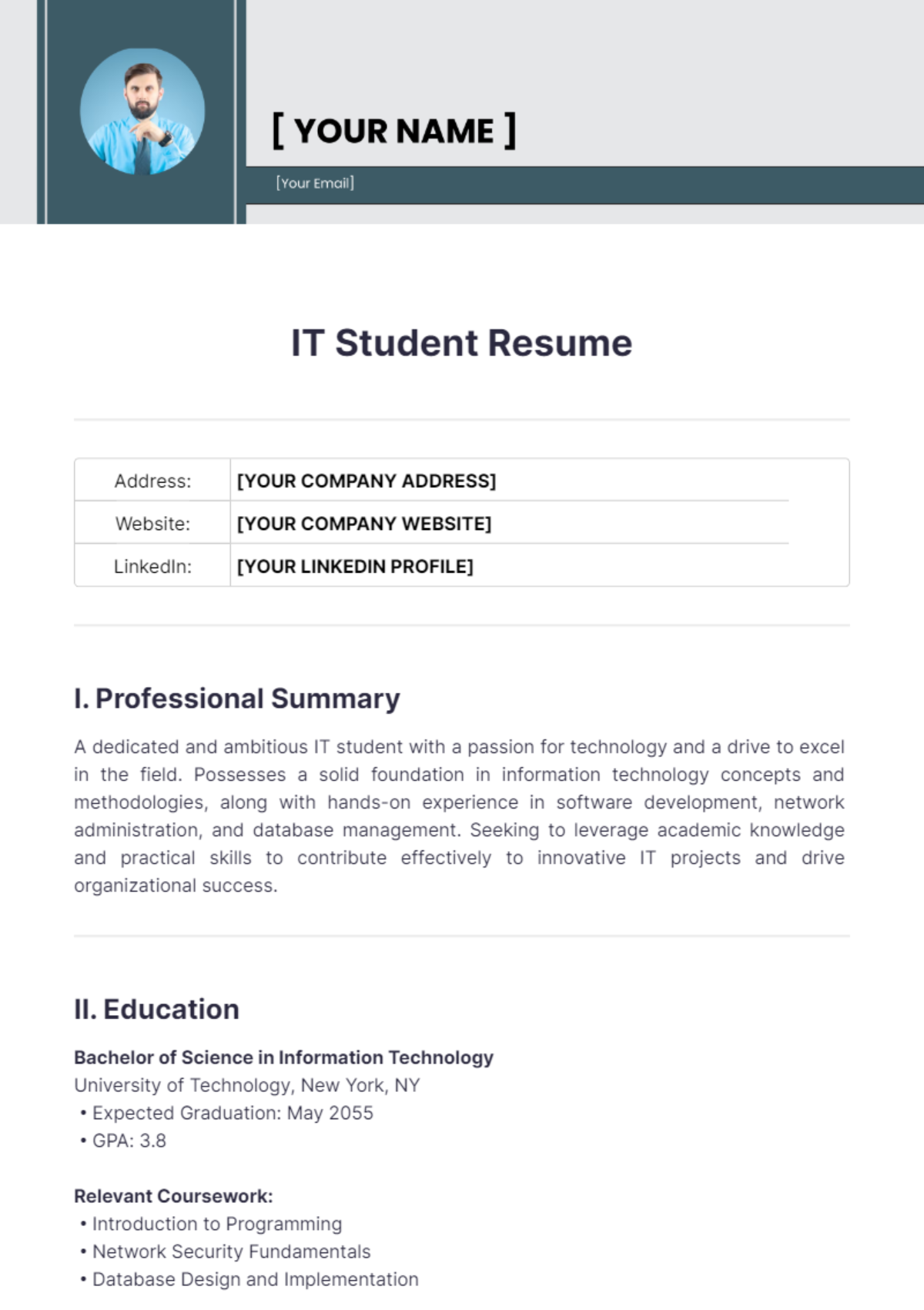 IT Student Resume