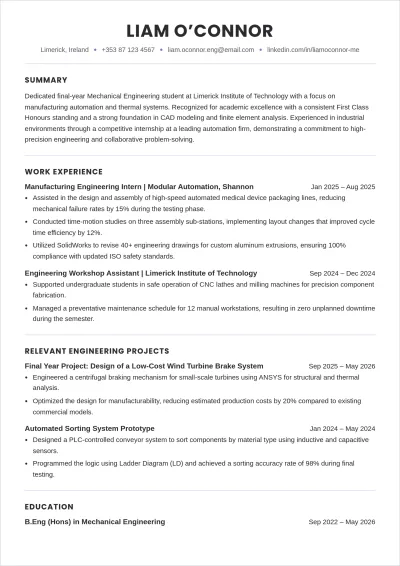 Free Student ATS Resume Template, AI Resume Builder