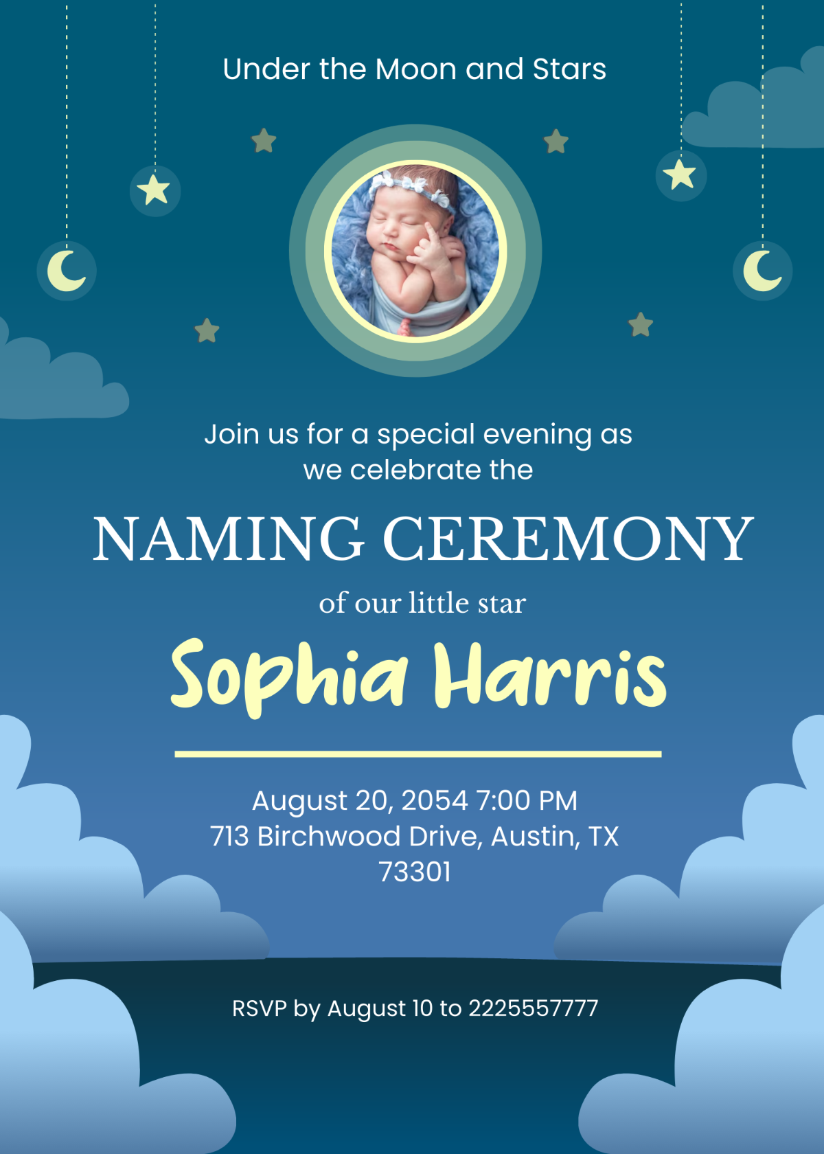 Moon Naming Ceremony Invitation
