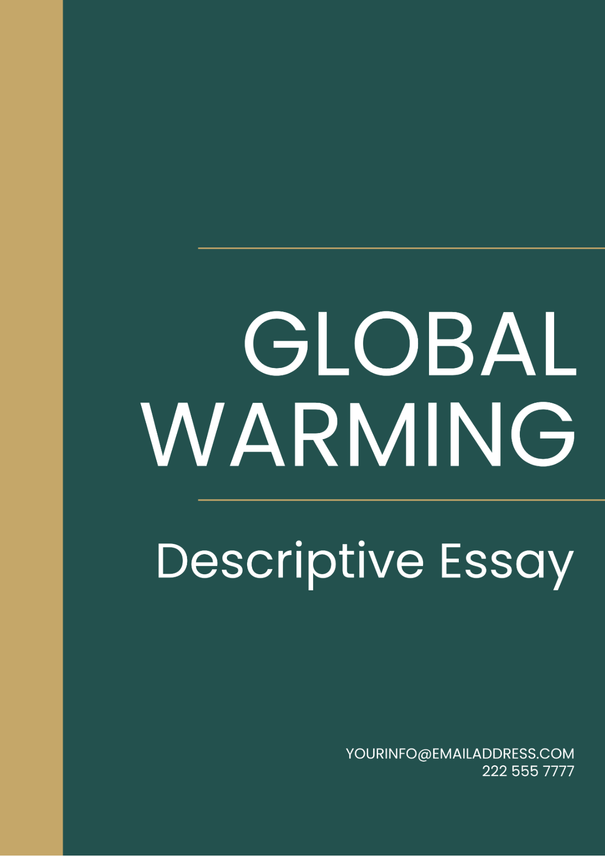 Global Warming Descriptive Essay - Edit Online & Download