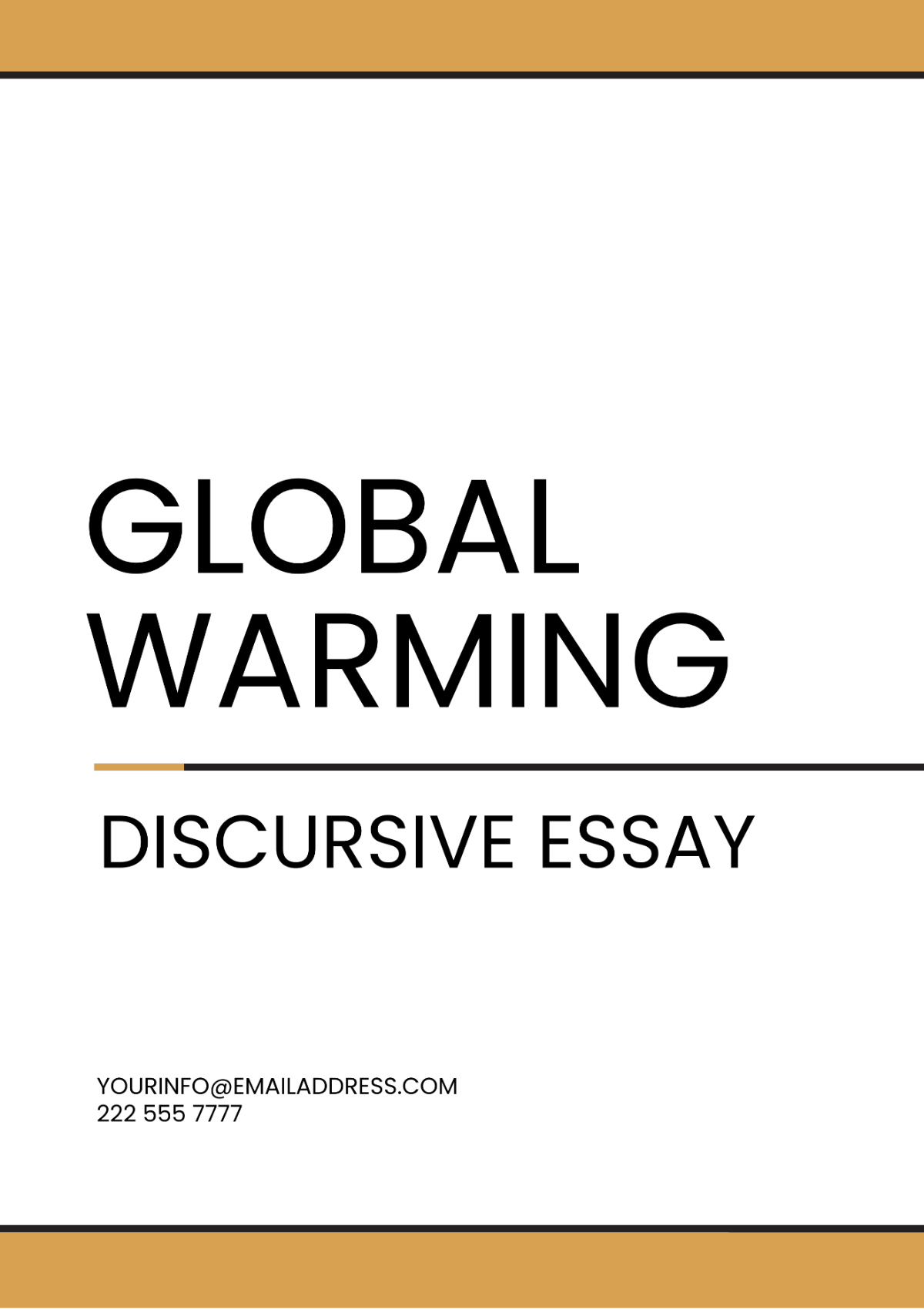 Global Warming Discursive Essay - Edit Online & Download