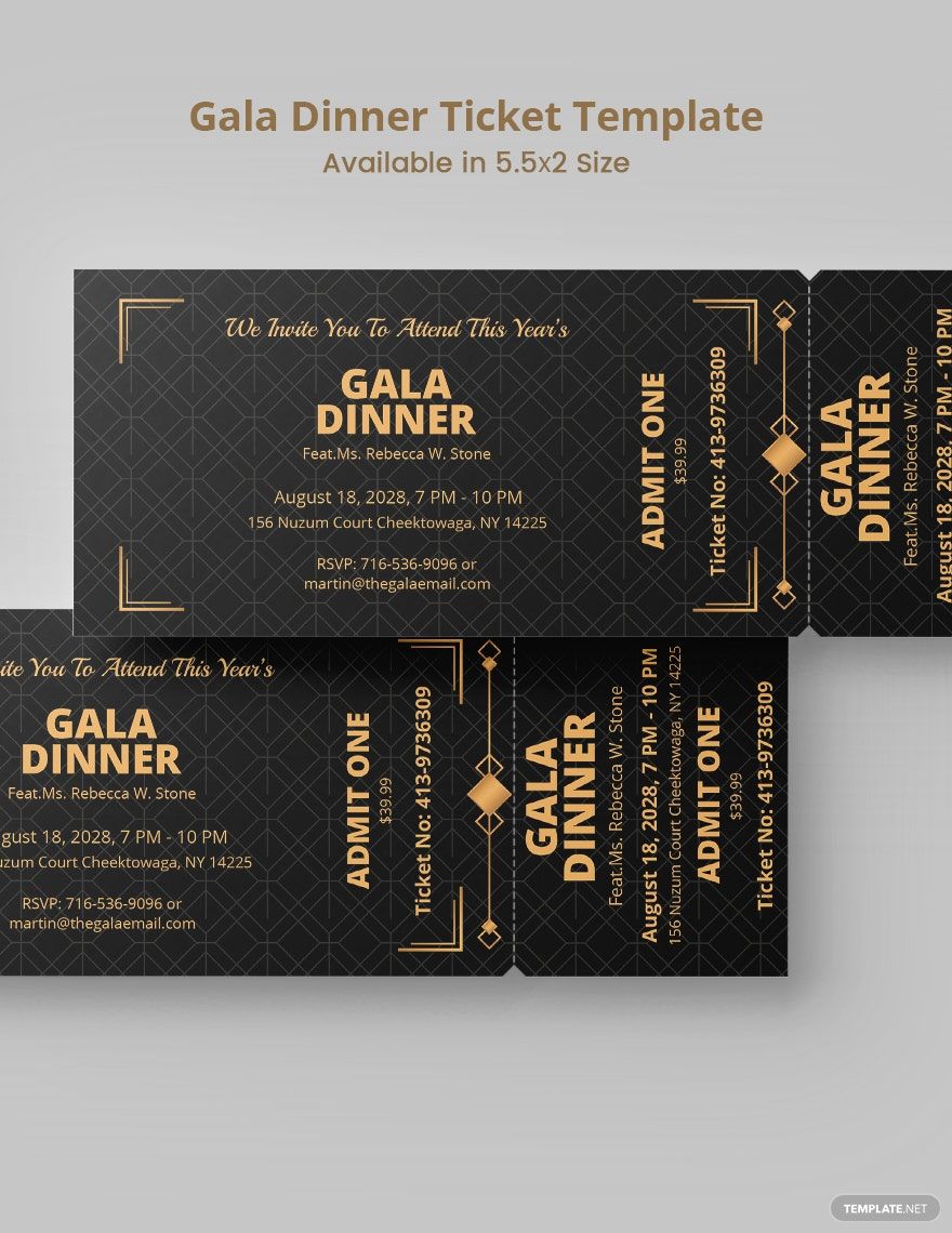 Gala Dinner Ticket Template