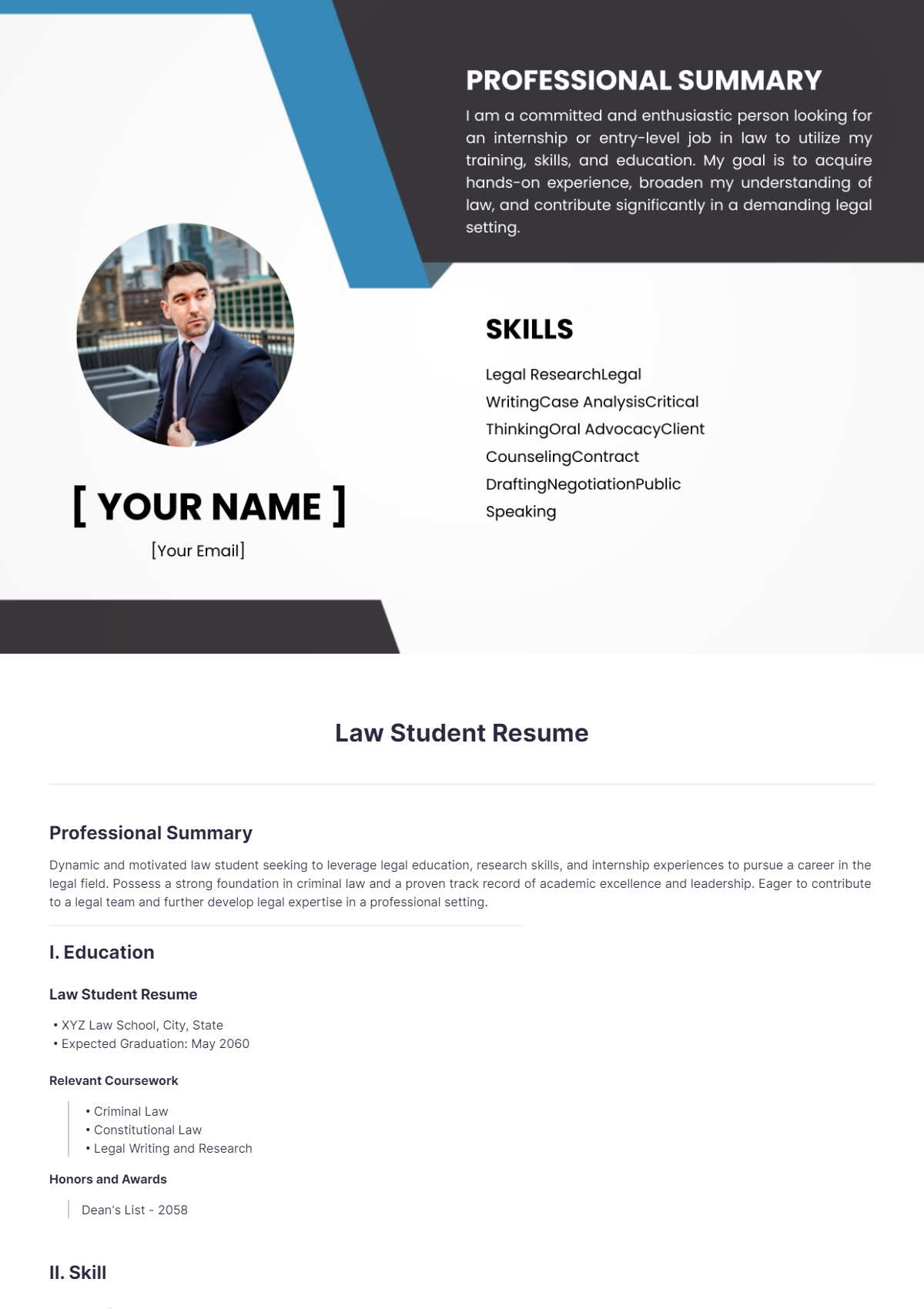 Law Student Resume