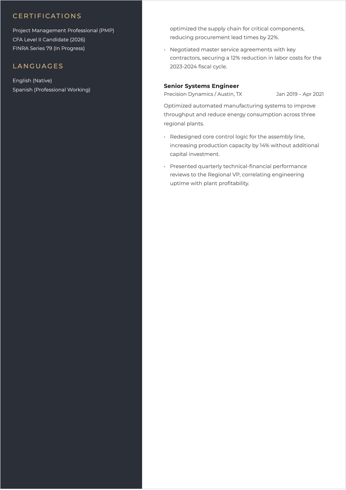 Free MBA Student ATS Resume Template, AI Resume Builder