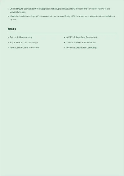Free Masters Student ATS Resume Template, AI Resume Builder