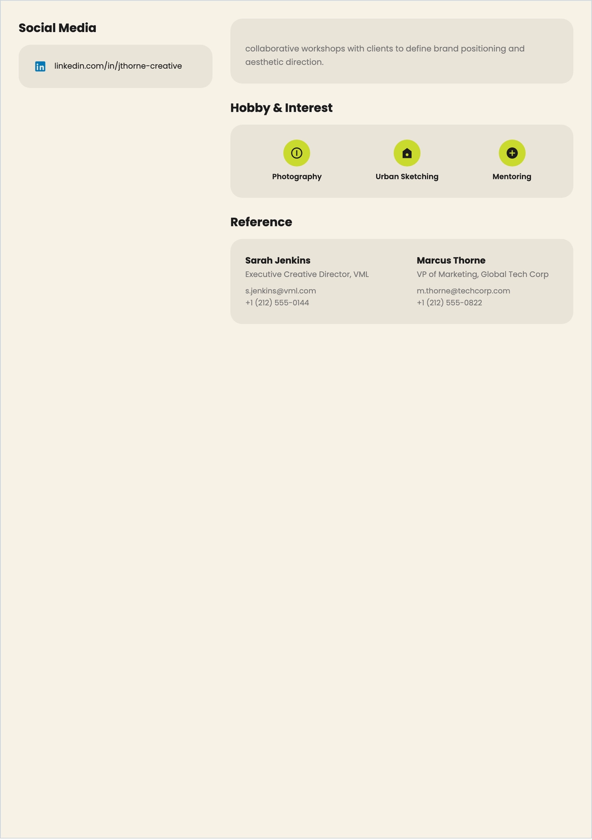 Free Creative ATS Resume to Edit Online