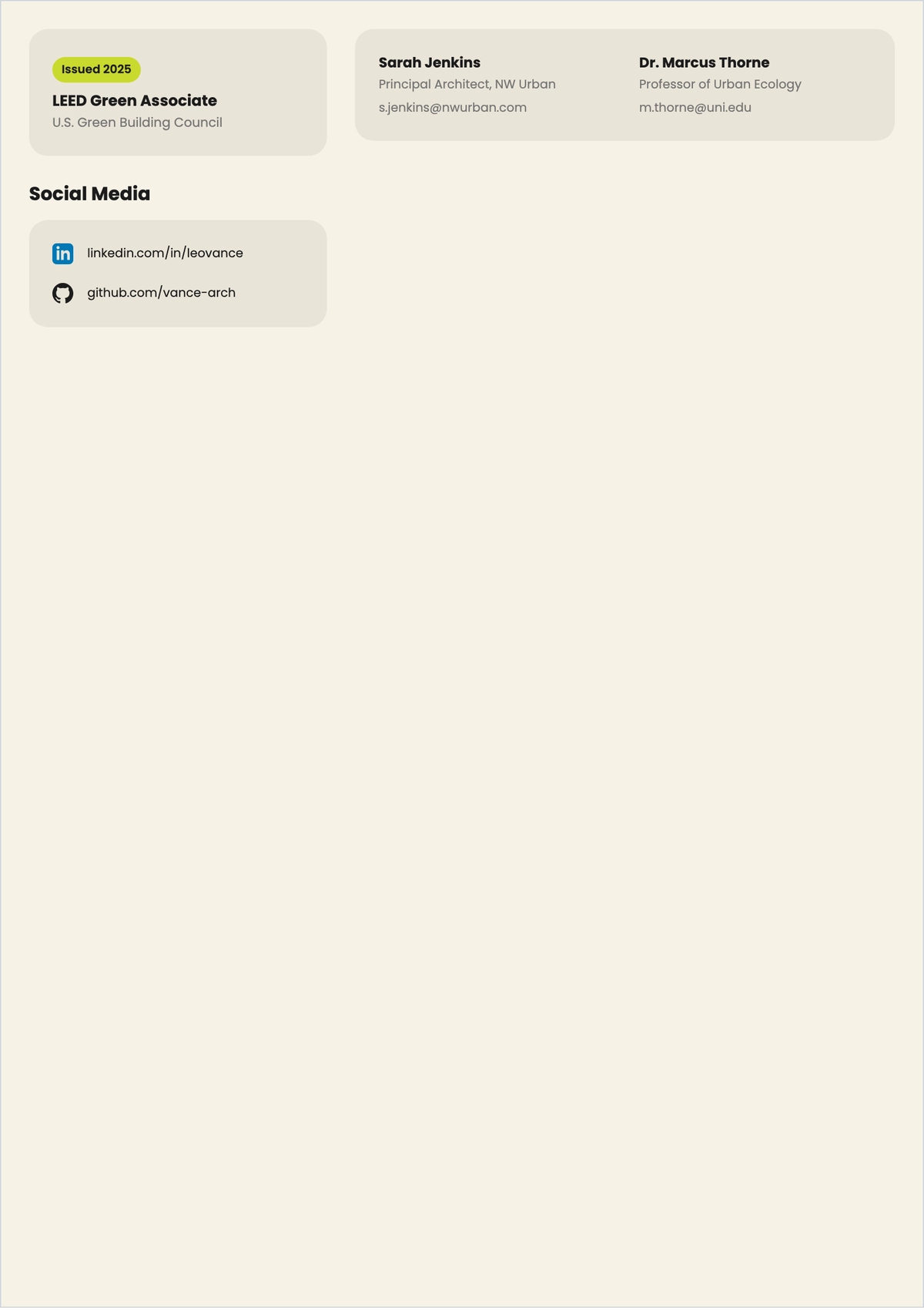 Free Architect Student ATS Resume Template, AI Resume Builder