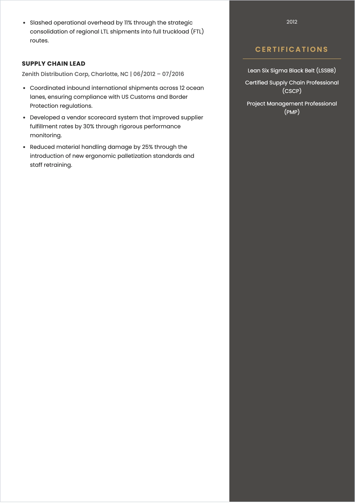 Free Operations ATS Resume to Edit Online