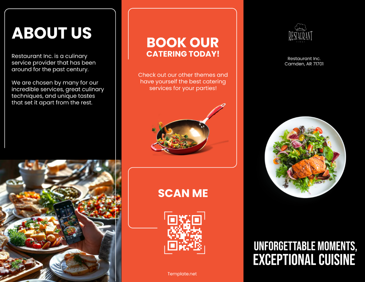 Restaurant Party Packages Brochure Template