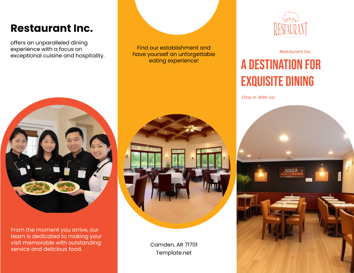 Restaurant Location and Directions Brochure Template