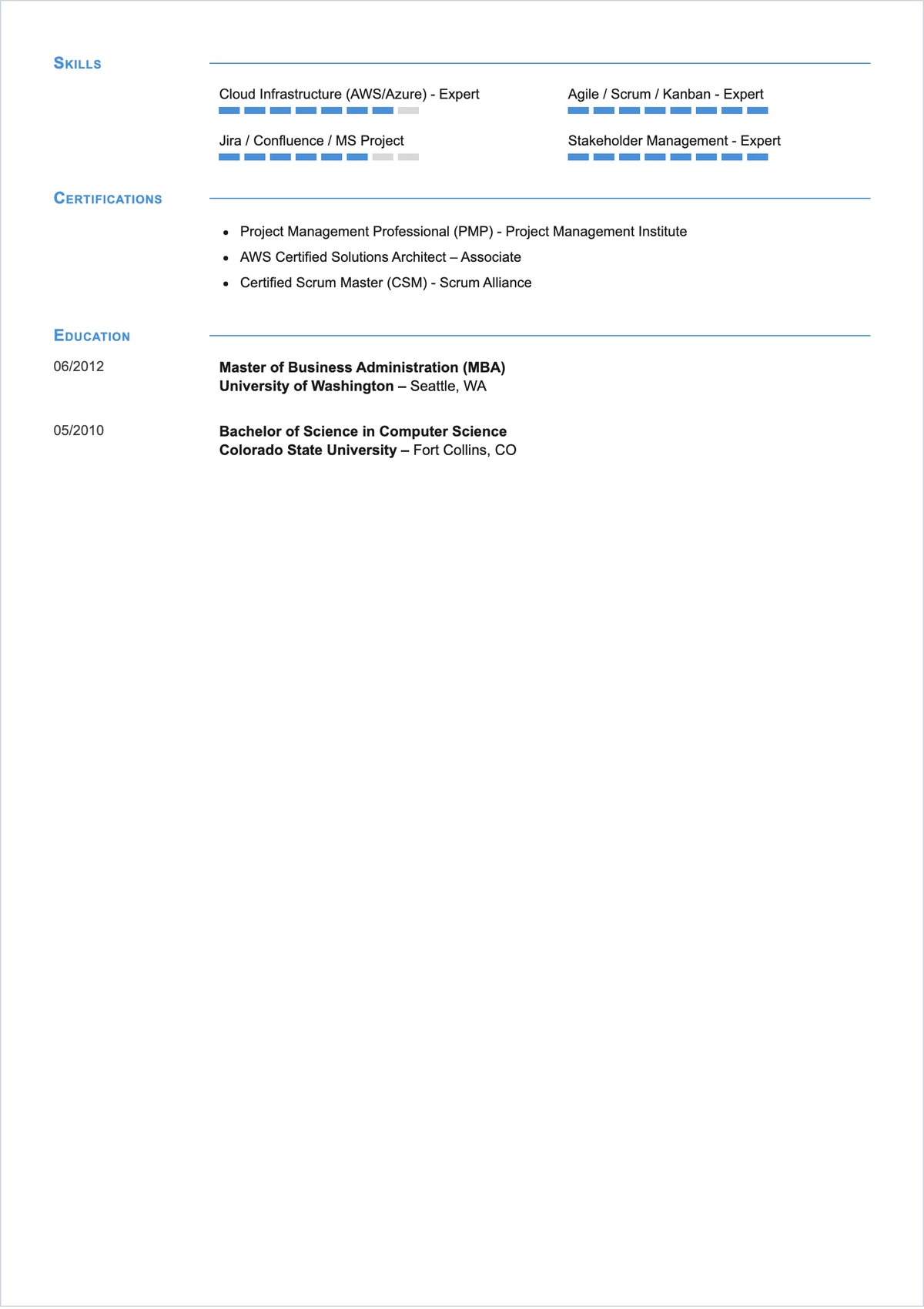 Free Pacific ATS Resume to Edit Online