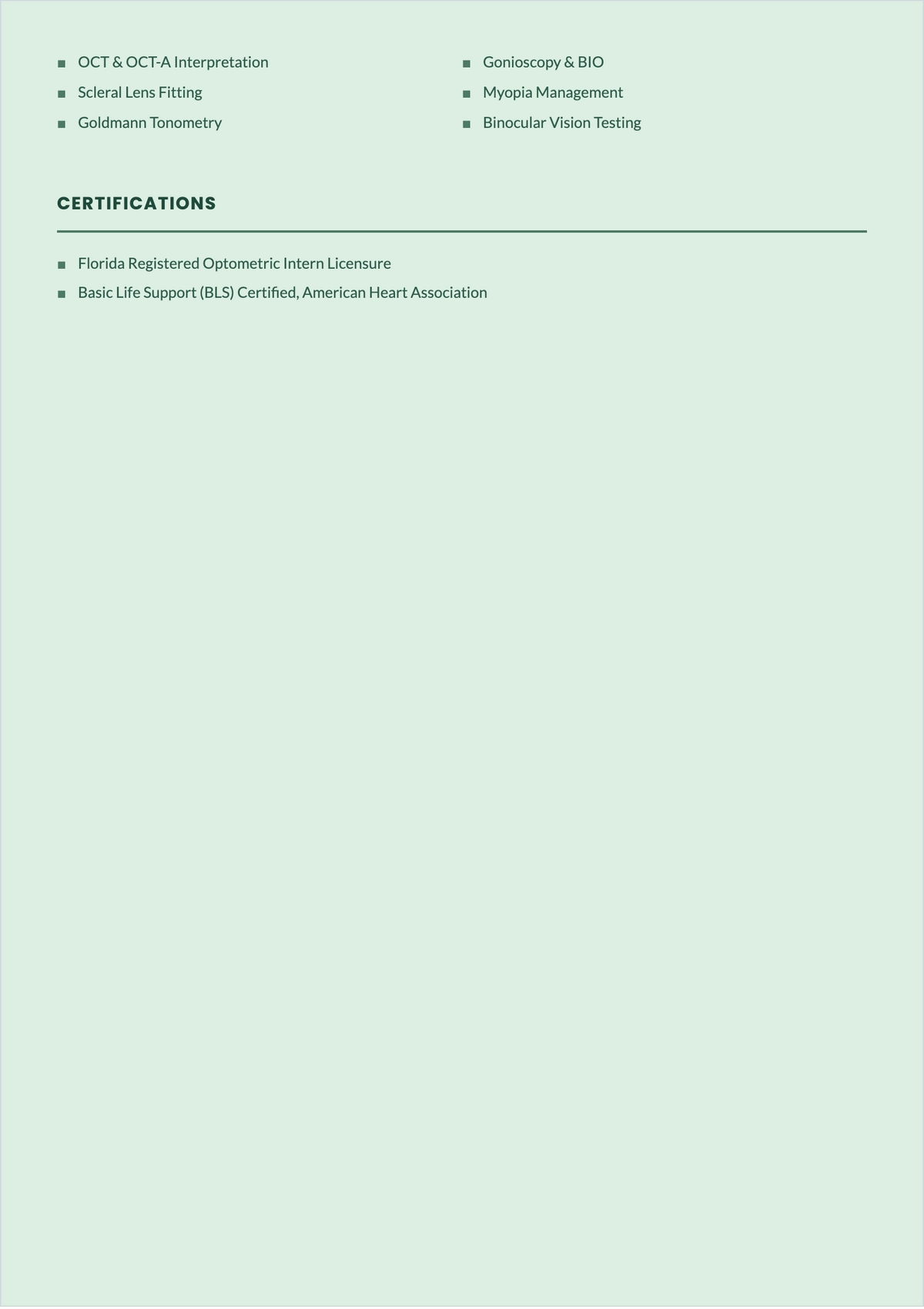 Free Optometry Student ATS Resume Template, AI Resume Builder