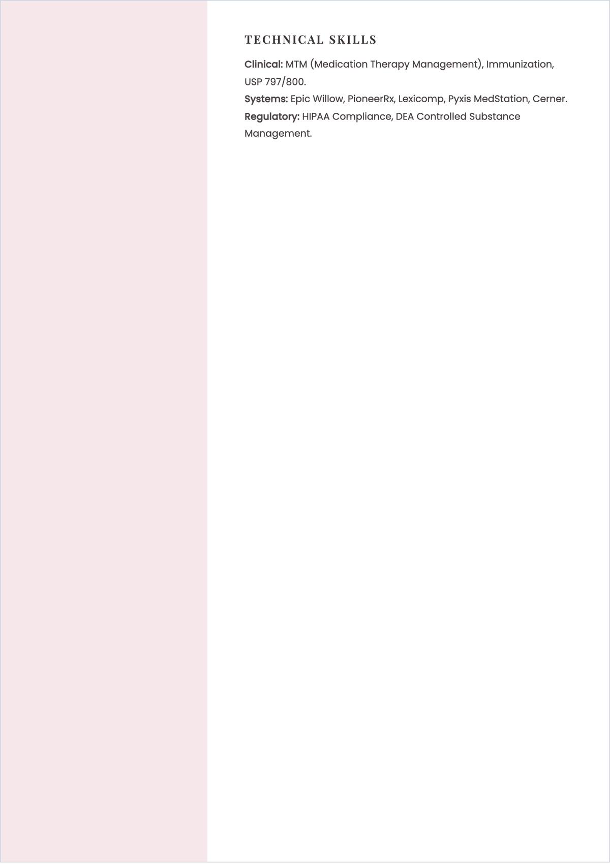 Free Pharmacy Student ATS Resume Template, AI Resume Builder