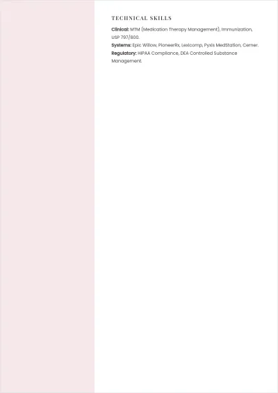 Free Pharmacy Student ATS Resume Template, AI Resume Builder