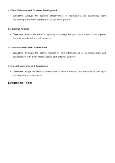 Free Architecture Leadership Evaluation Template to Edit Online