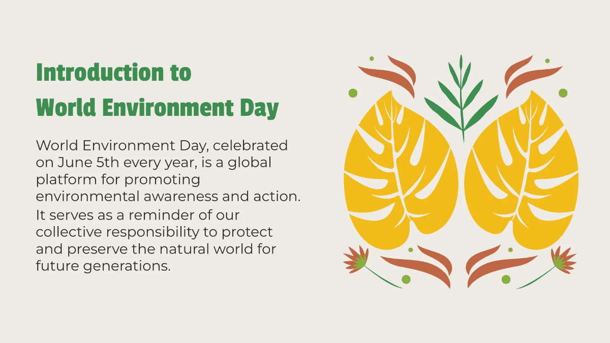 Free World Environment Day Nature Presentation Template to Edit Online