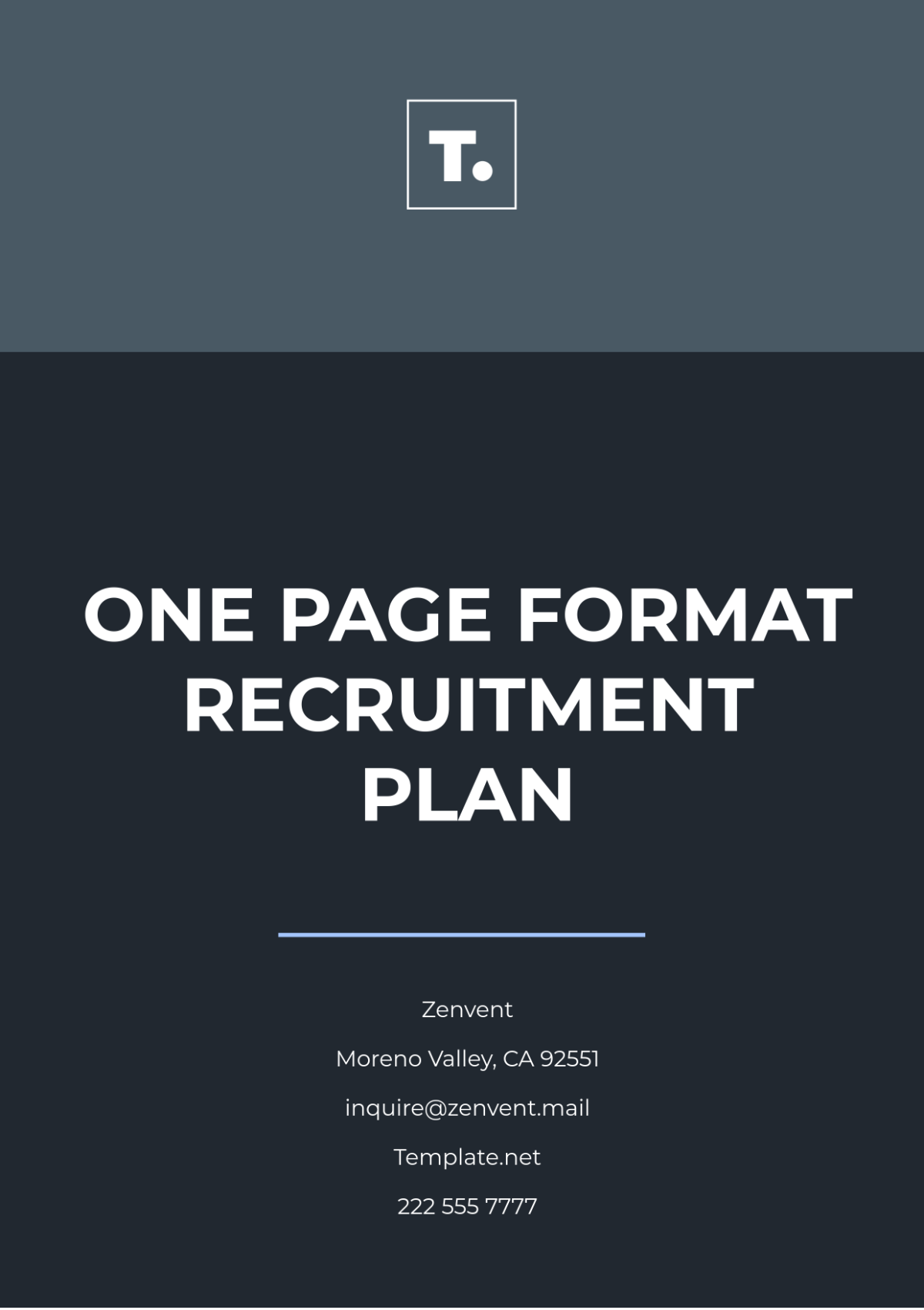 One Page Format Recruitment Plan Template - Edit Online & Download