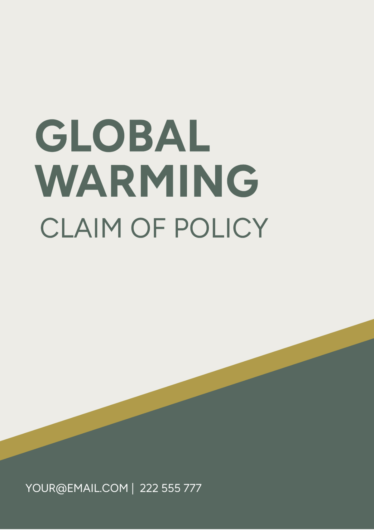 Global Warming Claim of Policy - Edit Online & Download