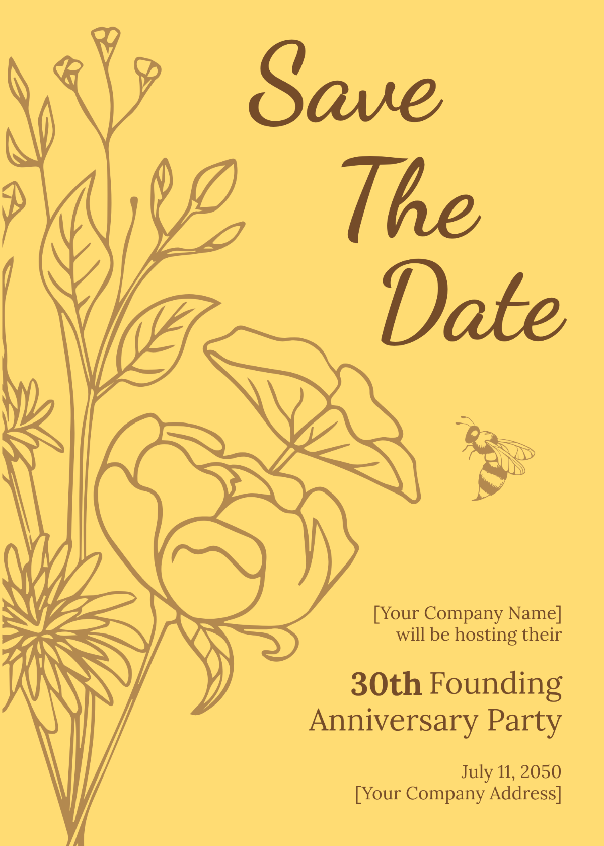 Creme Save the Date Card