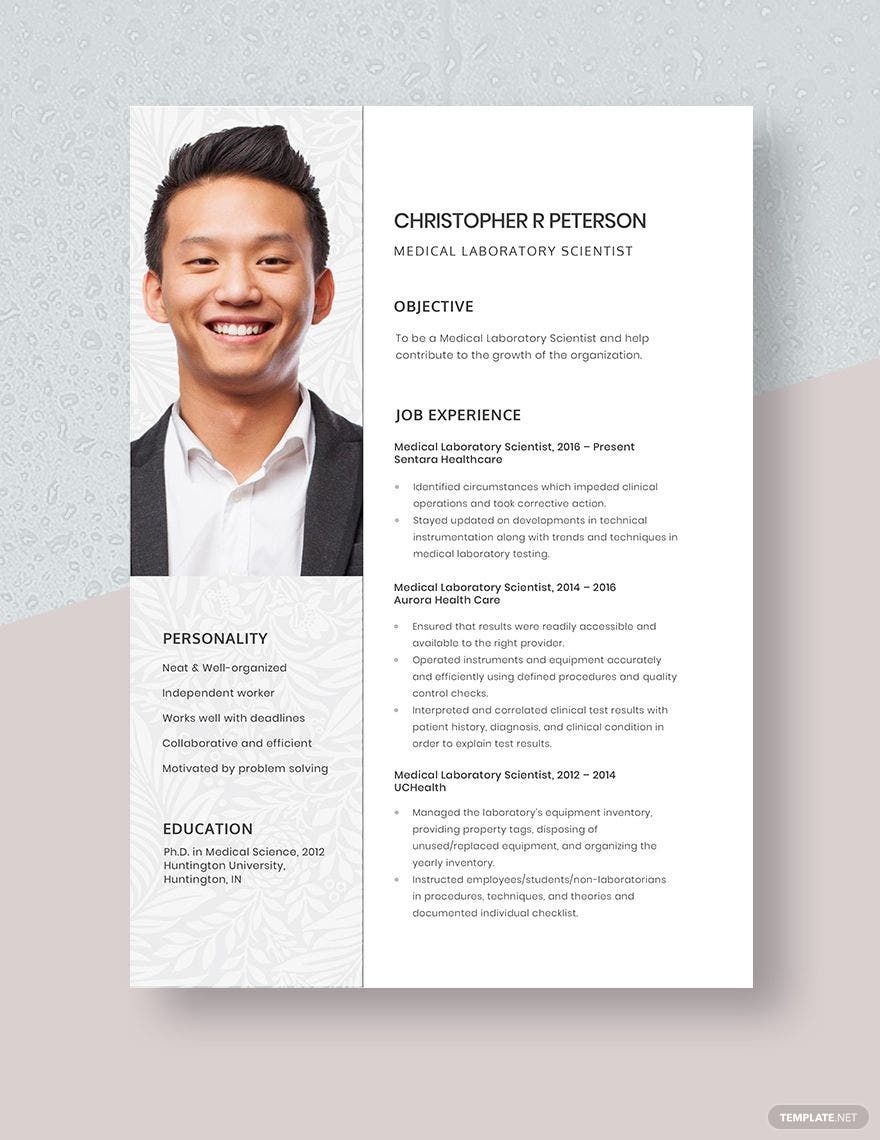 Free Medical Laboratory Scientist Resume Download In Word Apple 