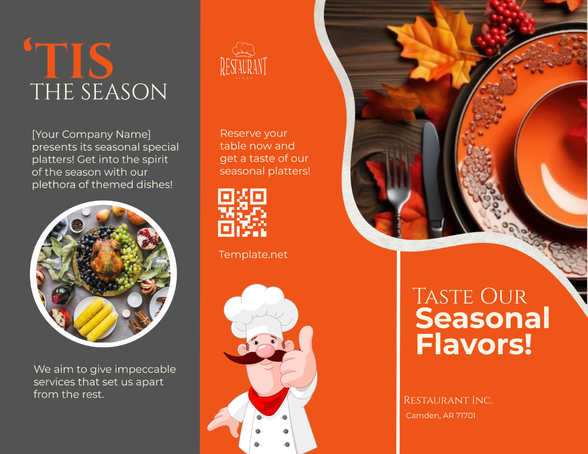 Restaurant Seasonal Menu Brochure Template - Edit Online & Download