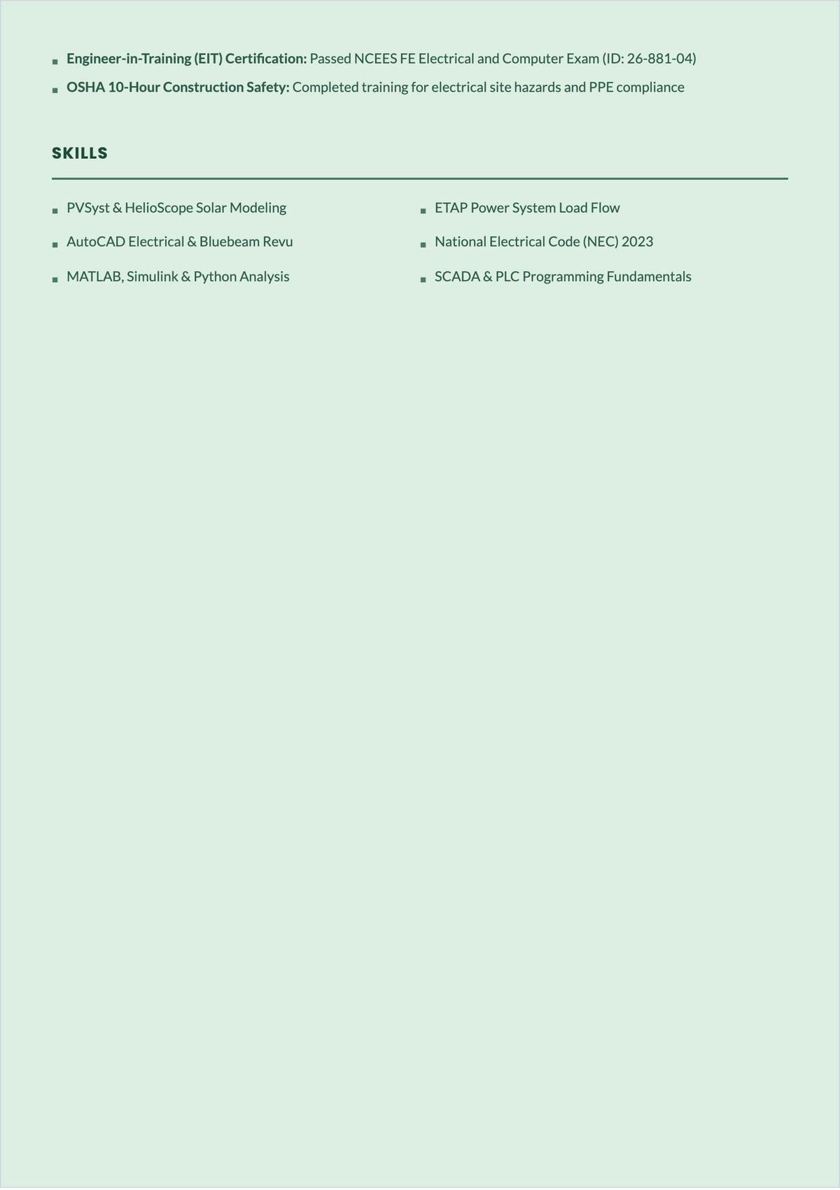 Free Electrical Engineering Student ATS Resume Template