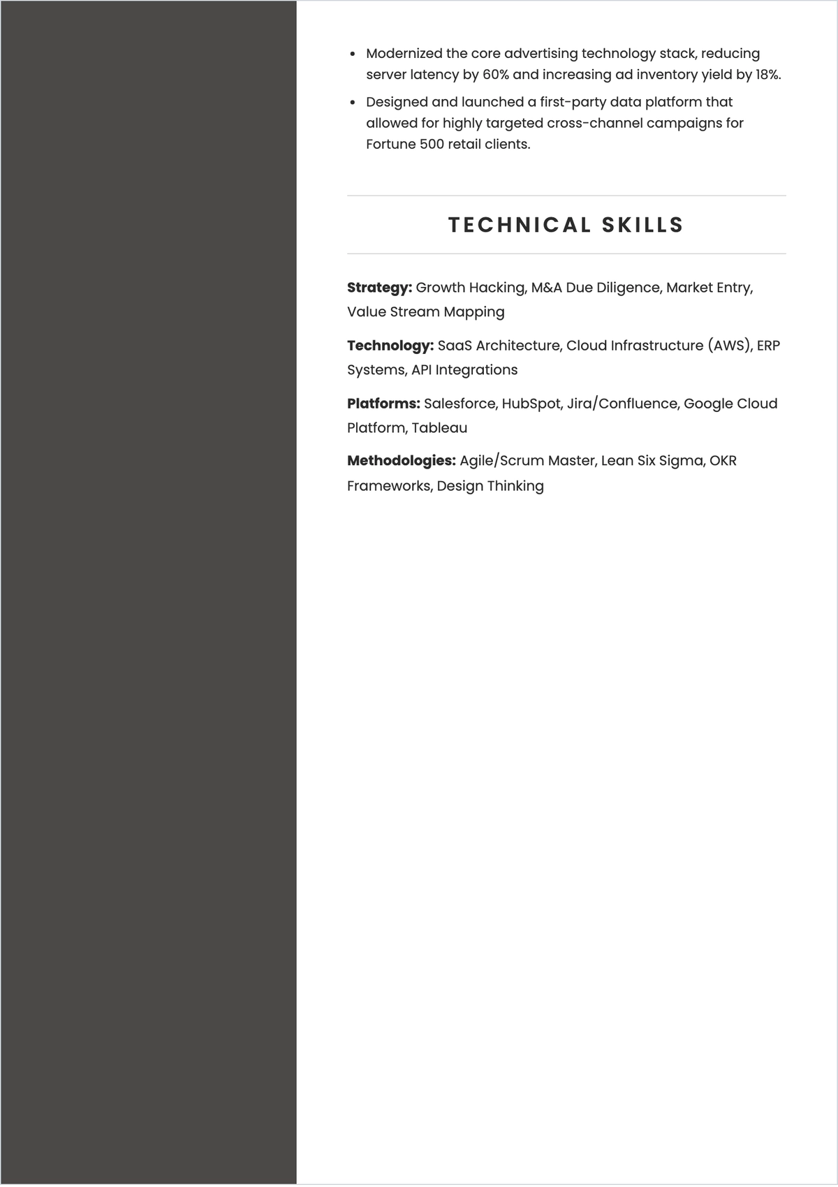 Free ATS Resume For Entrepreneurs And Freelancers to Edit Online