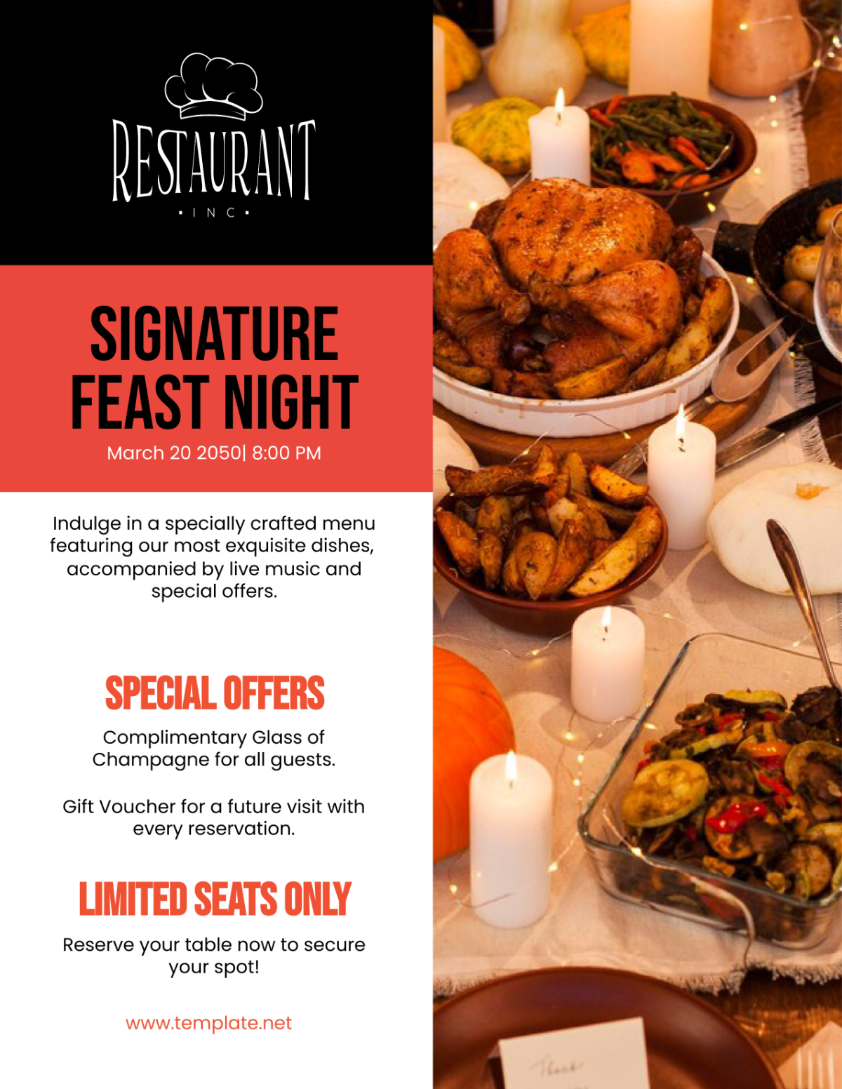 Restaurant Announcement Flyer Template - Edit Online & Download