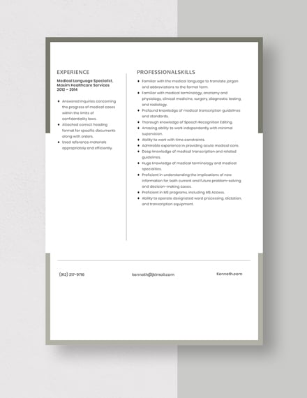 Medical Language Specialist Template