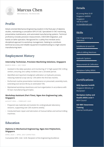 Free Diploma Student ATS Resume Template, AI Resume Builder