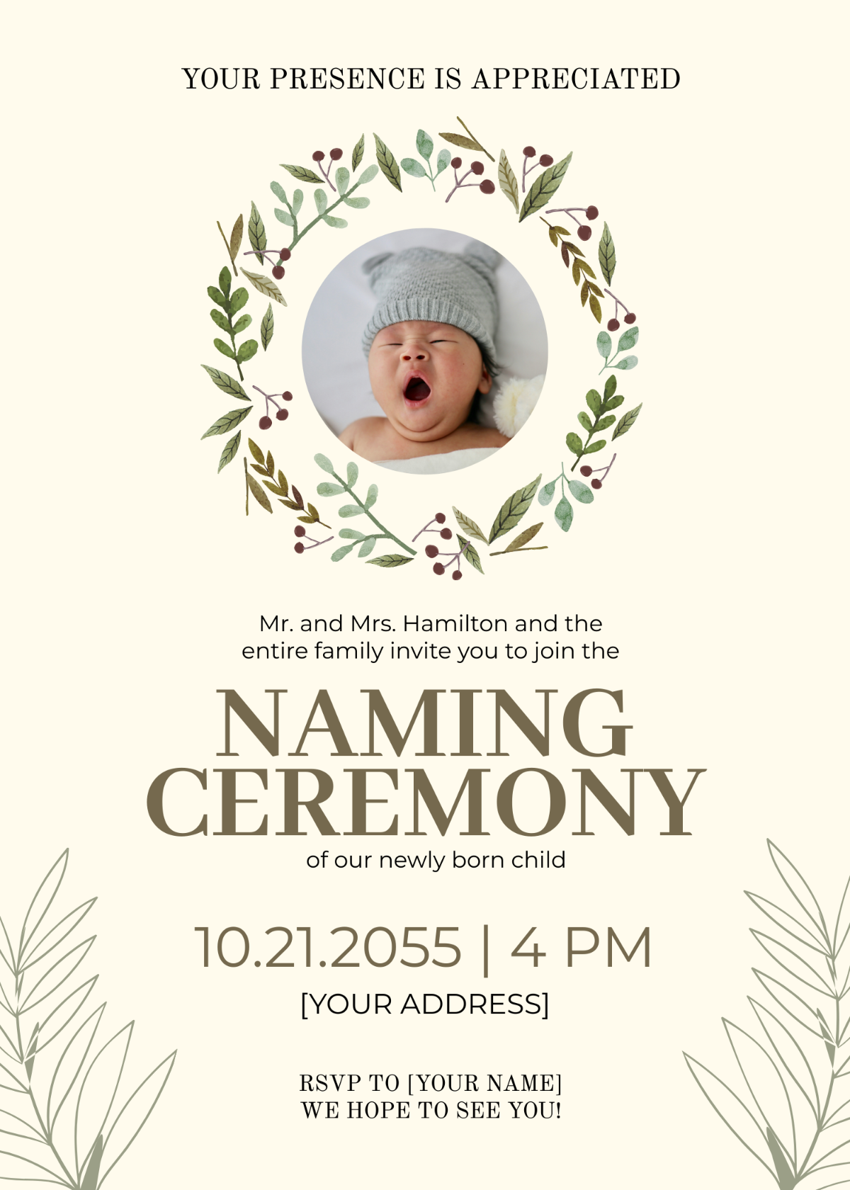 FREE Naming Ceremony Invitation Templates & Examples - Edit Online ...